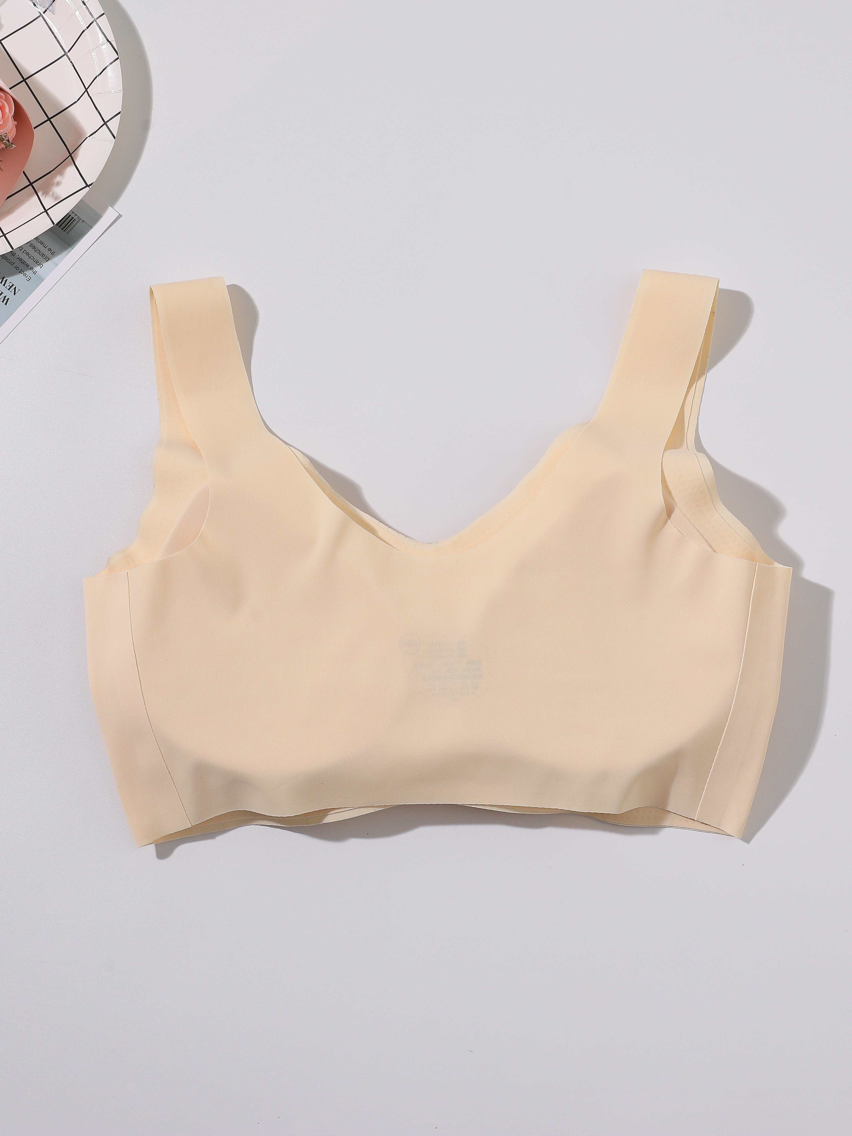 Seamless Solid Wireless Bras Comfy Soft Intimates Bra - Temu