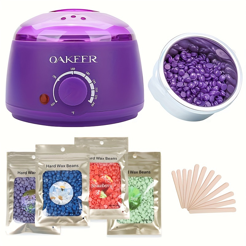 

200ml Wax Warmer Heater Hair Removal Machine Depilation With 4 Kinds Of Wax Beans &12 Wooden Scrapers For Face Legs Arms Bikini