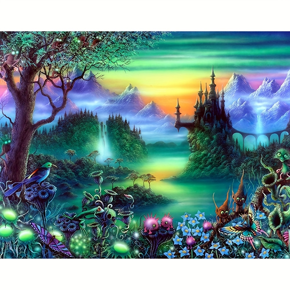 5d Diamond Painting Full Large Square Fairyland Scenic Art Mosaic Picture  Sunset Art Supplies Cross Stitch Adults Home Decoration