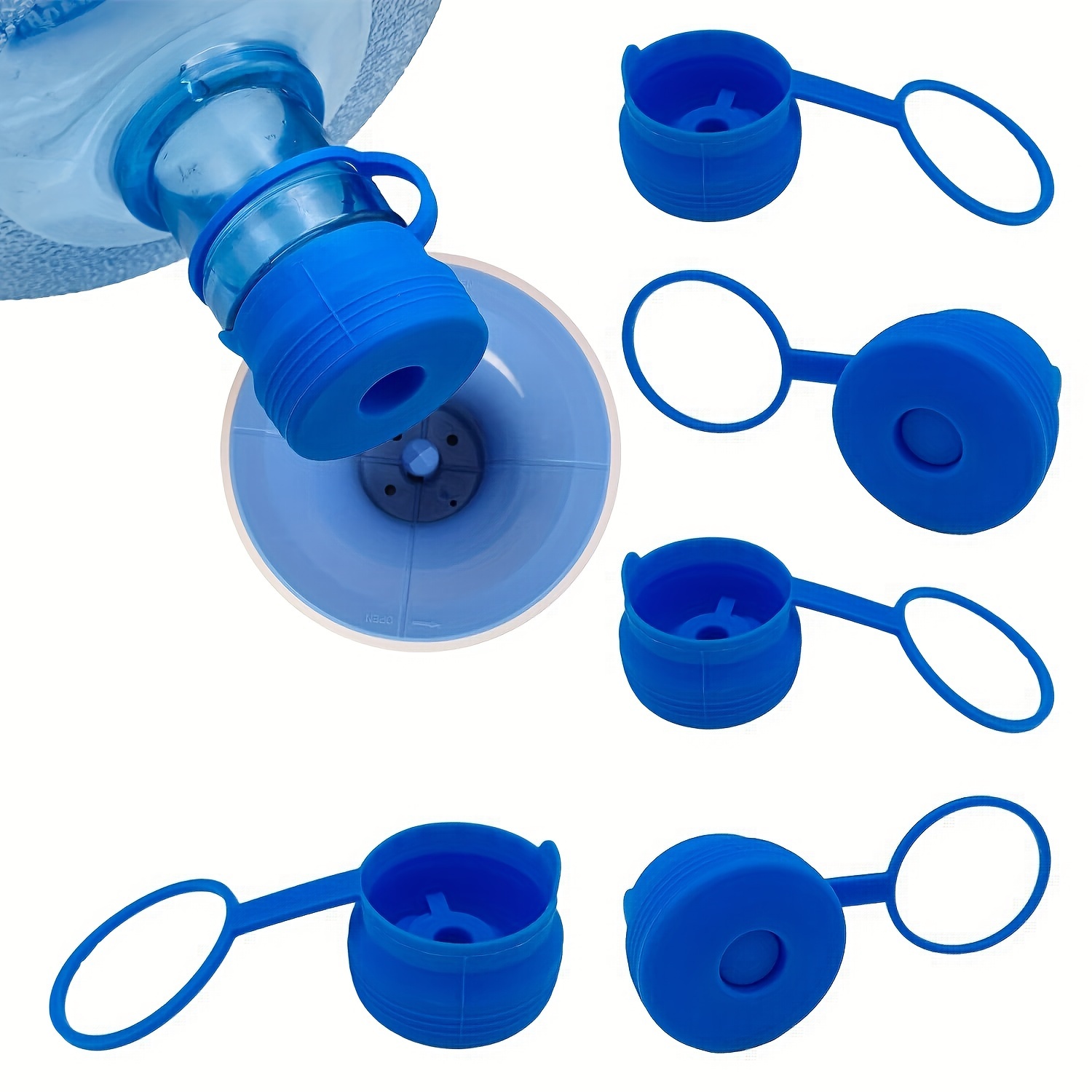 4pcs 55mm 5 Gallon Silicone Non-Spill Caps Reusable Replacemet No-Splash  Cap Water Bottle Snap On Lids Kitchen Gadgets - AliExpress