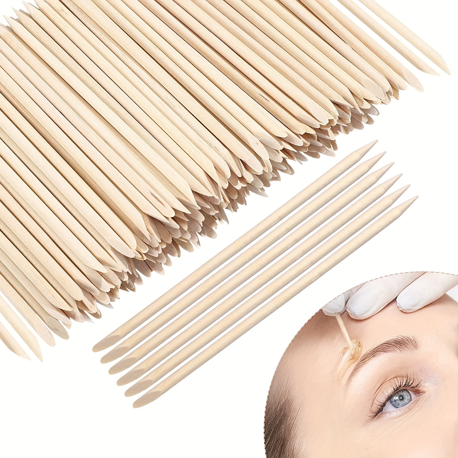 Wooden Wax Sticks - Eyebrow, Lip, Nose Small Waxing Applicator Sticks for  Hair Removal and Smooth Skin - Spa and Home Usage 200.
