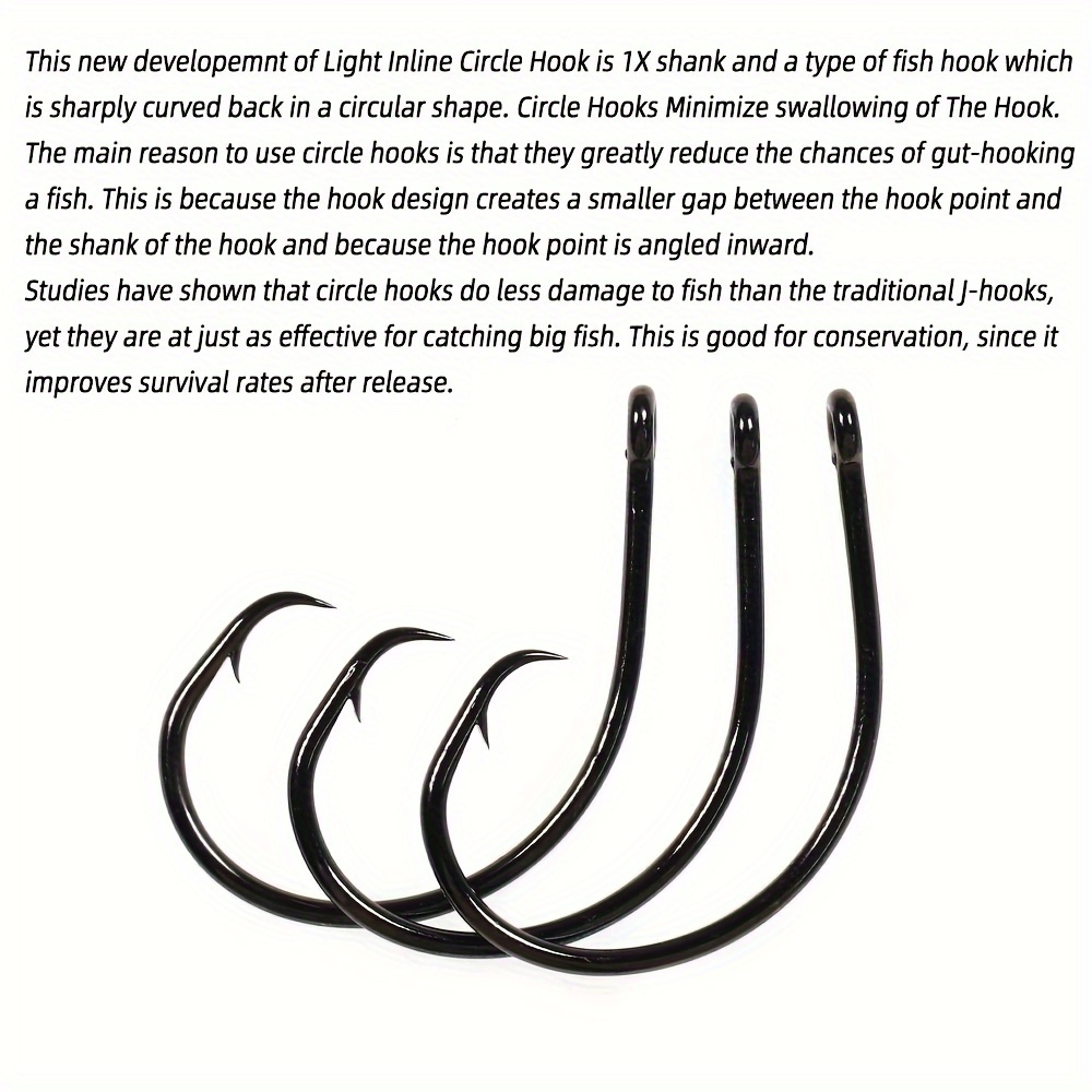 High Carbon Steel Circle Fish Hook Barb Set With Barbed Eyed