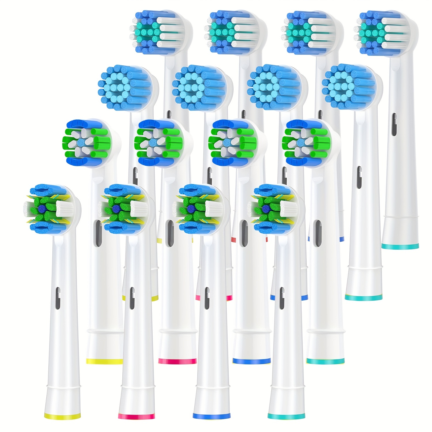 

Lot de 16 têtes de rechange pour brosse à dents compatibles avec Braun pour brosse à dents électrique Oral B, têtes de rechange pour brosse à dents, pour brosse à dents électrique Pro Smart (blanc)