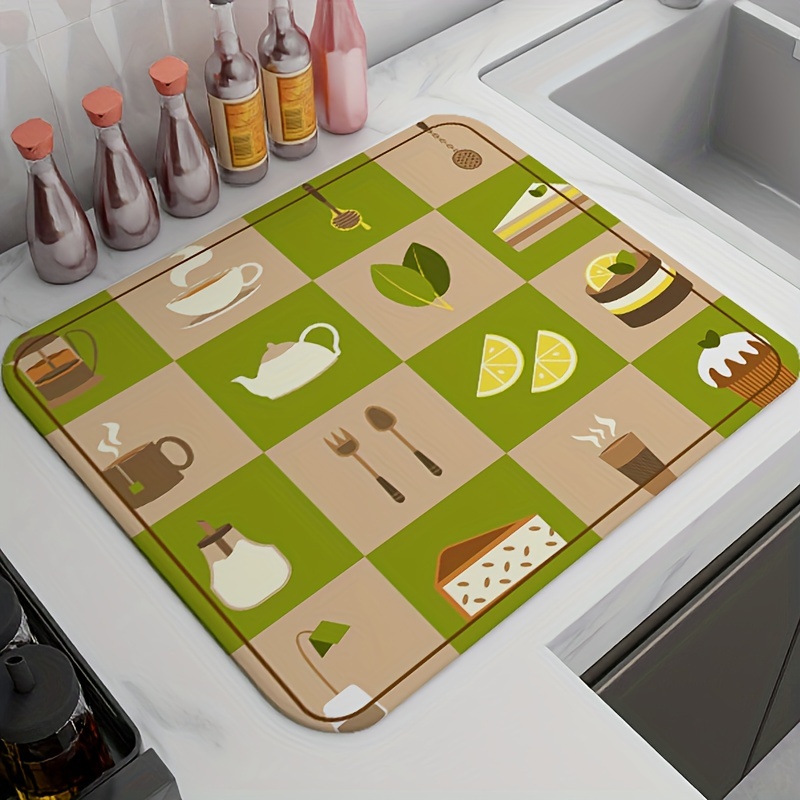 Kitchen Drain Mat, Rubber Mat, Coaster Bathroom Countertop Absorbent Mat,  Coffee Table Bar Table Mat, Dish Bowl Placemat, Drying Mat, Bathroom  Accessories - Temu