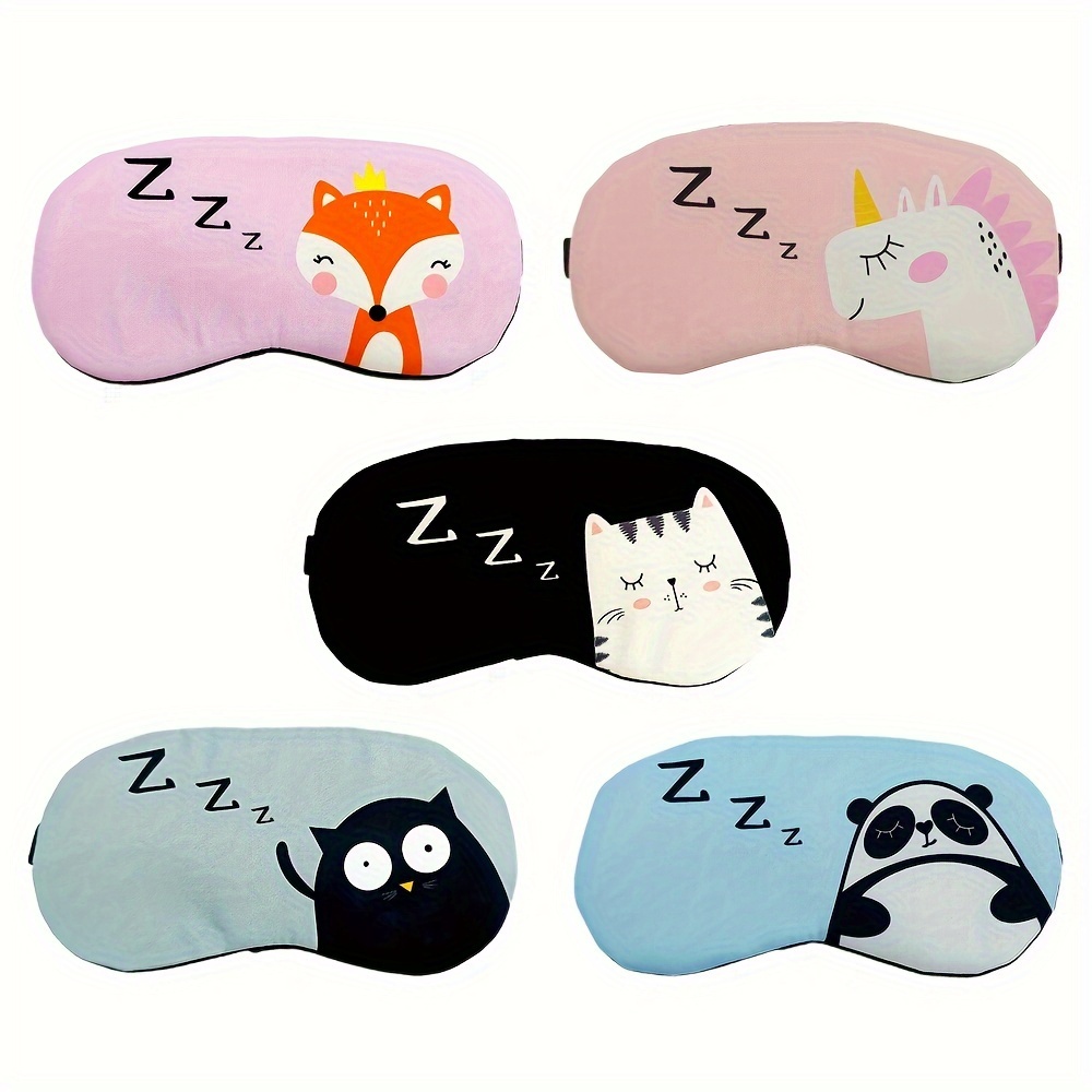 

1pc Cartoon Animal Print Eye Mask, Blackout Sleeping Cute , Universal Size Women Men Gaming Training Eye Mask