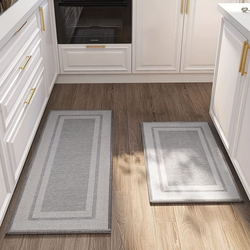 KITCHEN RUG Floor Mat Non-Skid Rubber Runner Front of Sink Oats 2 Pcs  MONTVOO