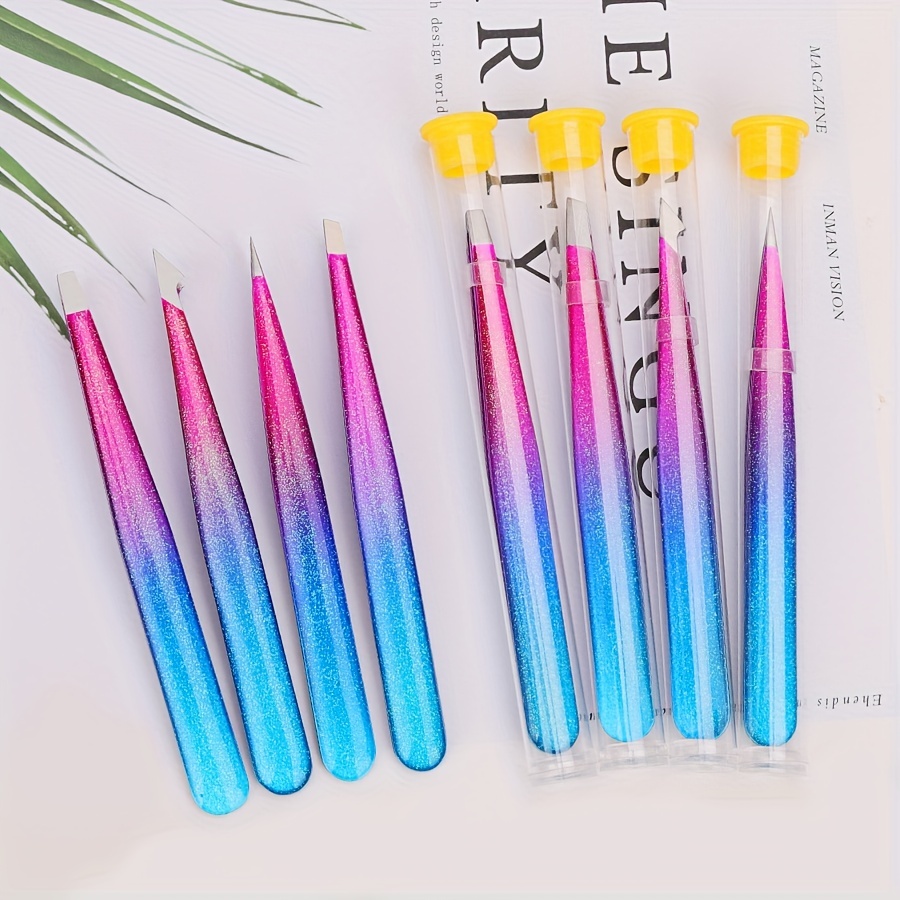 Professional Stainless Steel Eyebrow Tweezers for Precision Hair Removal