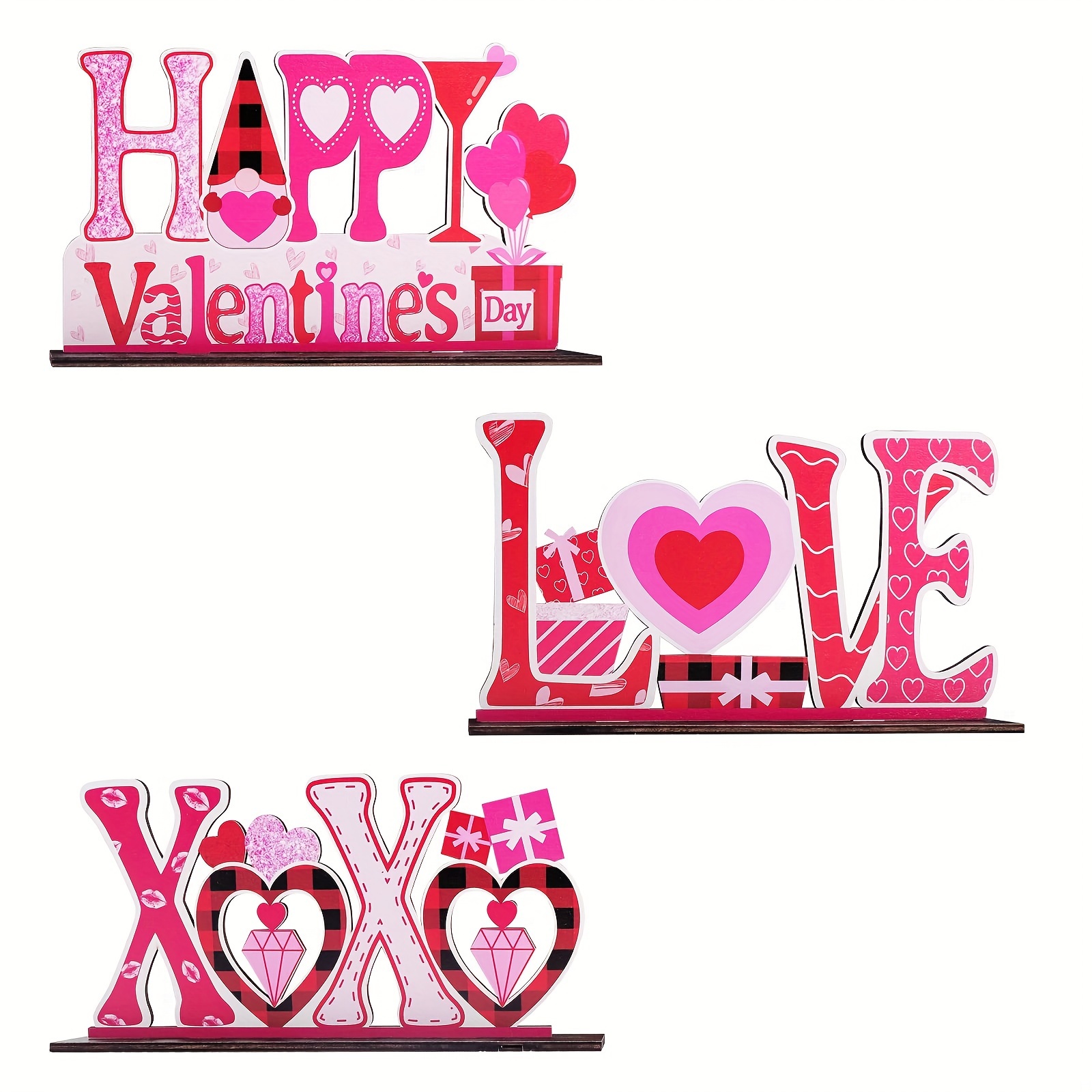  3 PCS Valentine's Day Wooden Sign Table Decor, Happy  Valentine's Tabletop Centerpiece XOXO Be Mine Valentine Decorations for  Tables, Valentine's Day Gifts Wood Love Heart Desk Mantle Shelf Decoration  : Home