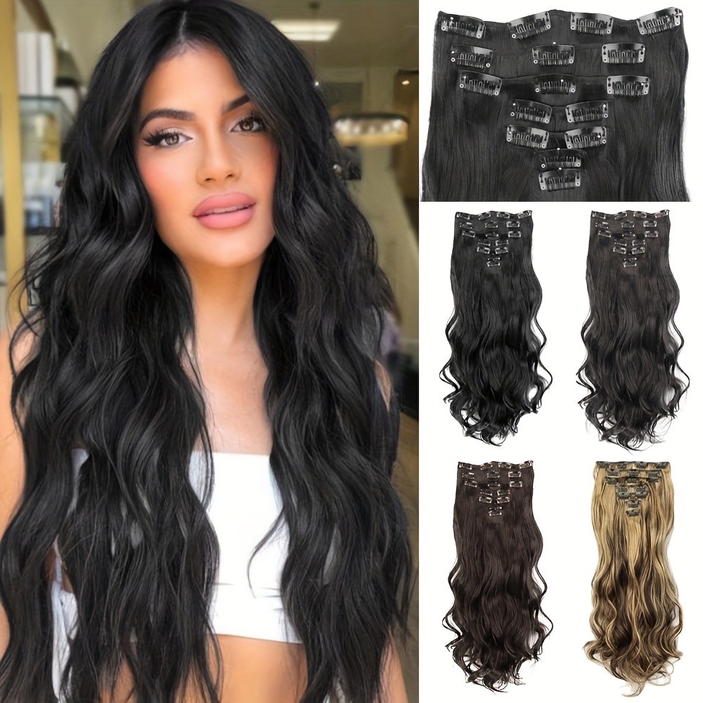 Extensions Invisible Wire Wavy Curly Long - Temu