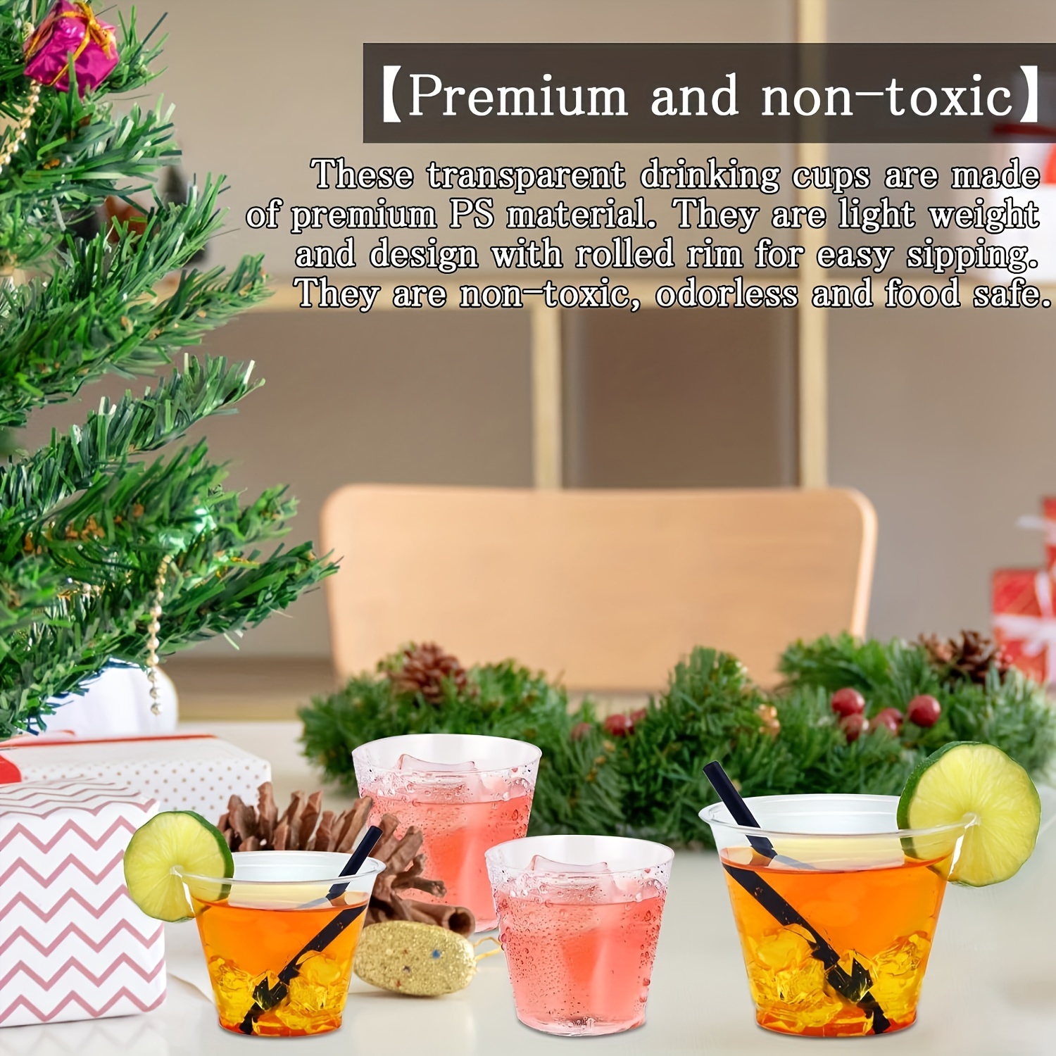 18 oz. Christmas Tree Reusable BPA-Free Plastic Cups with Lids