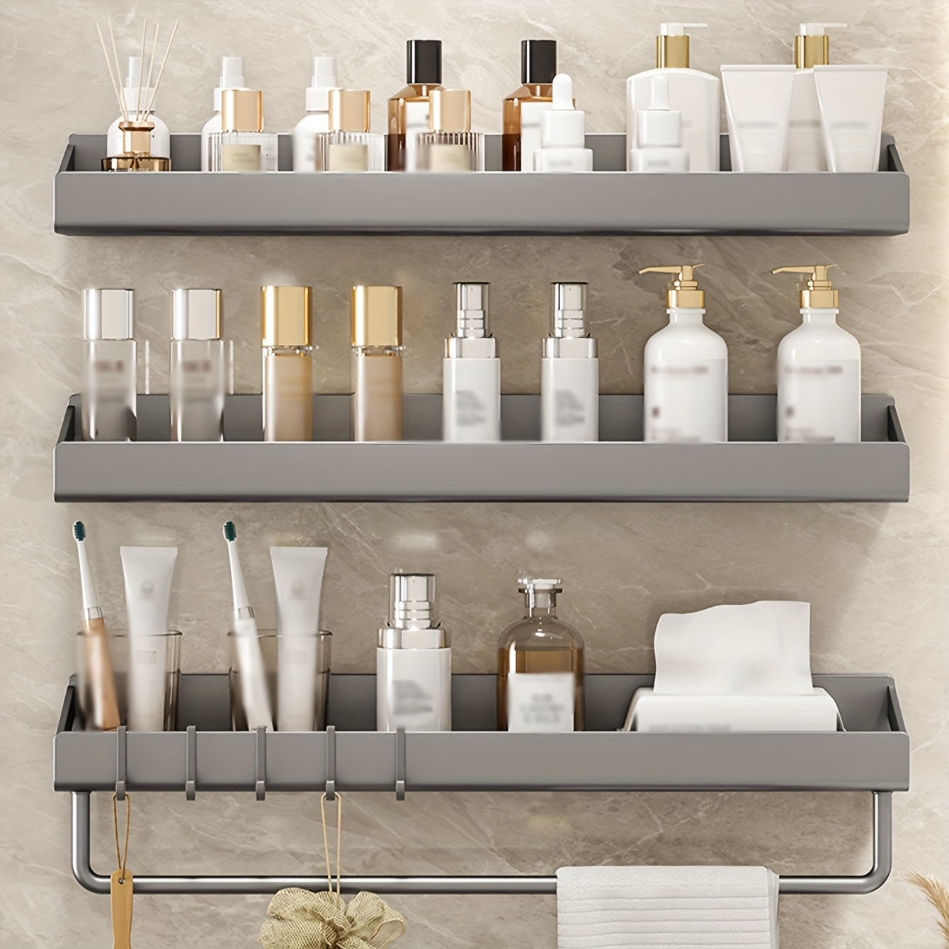 Bathroom Shelves Shower Shelf Organizer Cosmetic Storage Holder Wall  Accessories