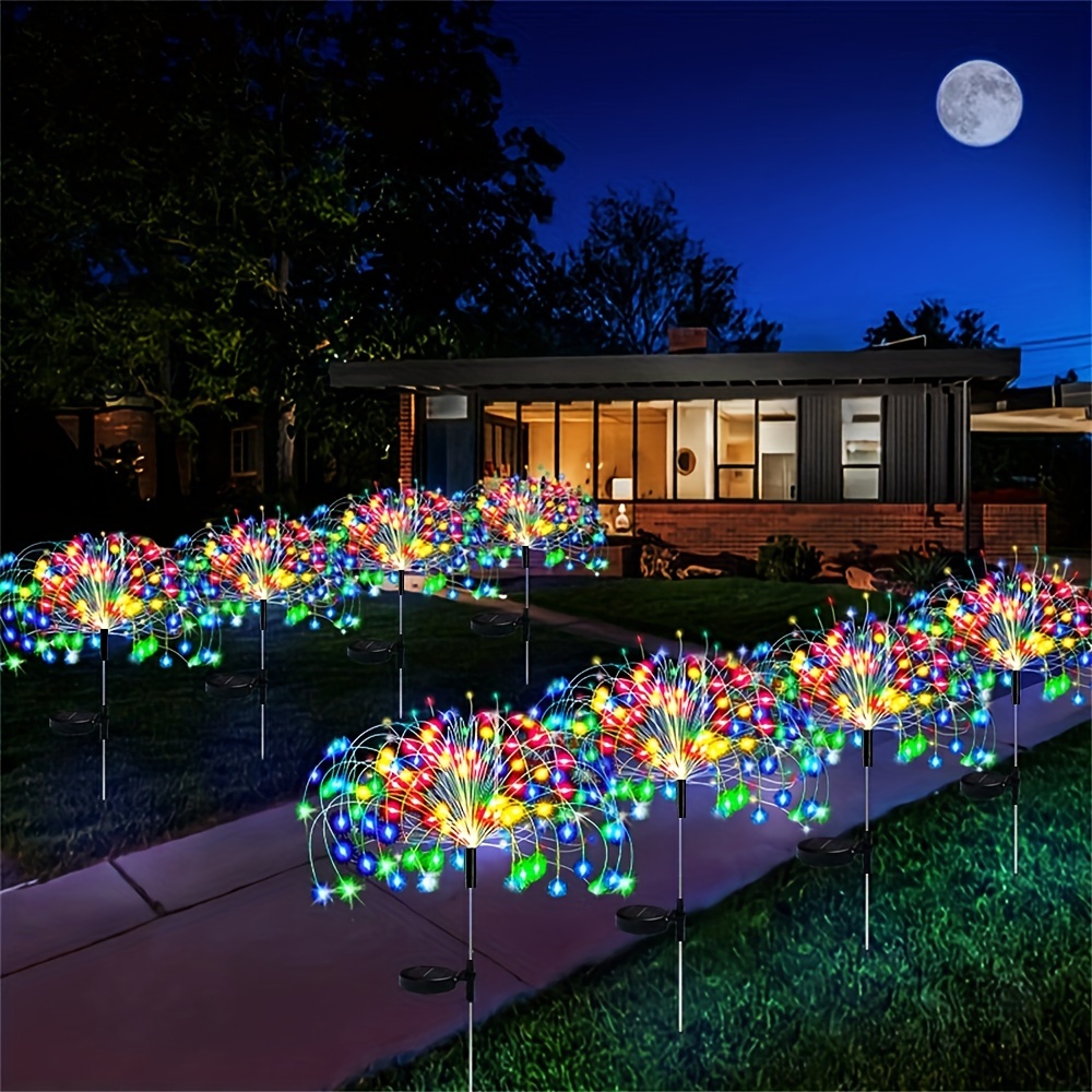 1pc 60 120 180 Led Solar Outdoor Fireworks Lights 8 Modes Waterproof Fairy  Lights Diy Decor Solar Lawn Lights For Pathway Garden Patio Yard Party  Wedding Holiday Christmas Decoration - Home & Kitchen - Temu