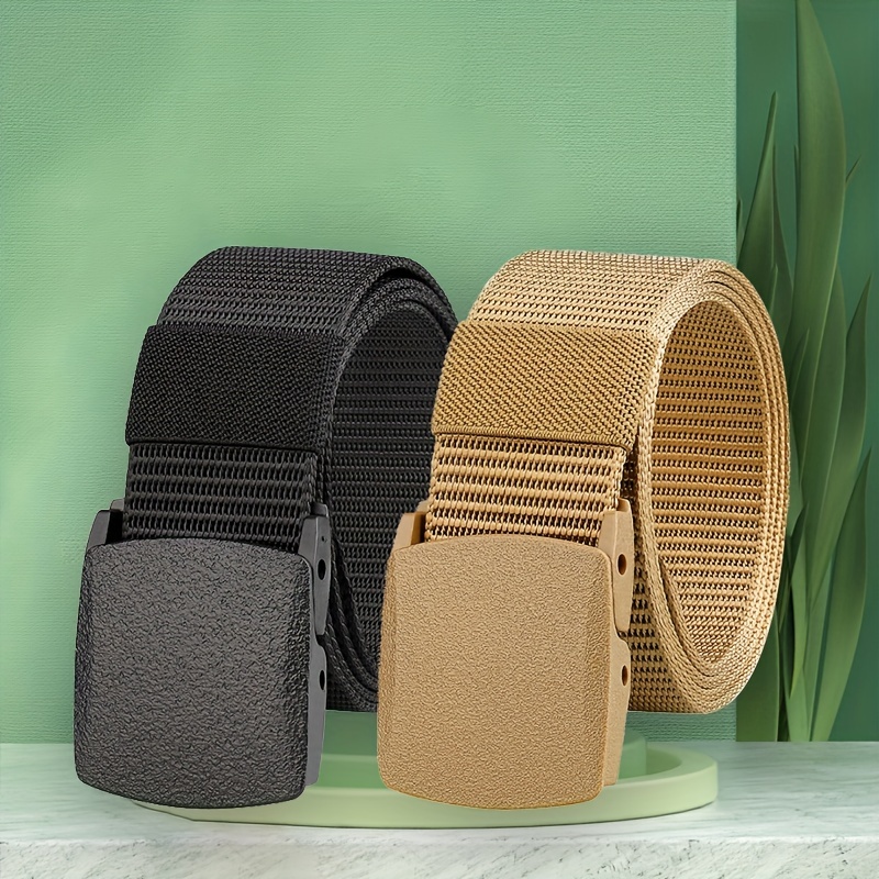 Men's Belt With Plastic Buckle Military Tactical Belt - Temu