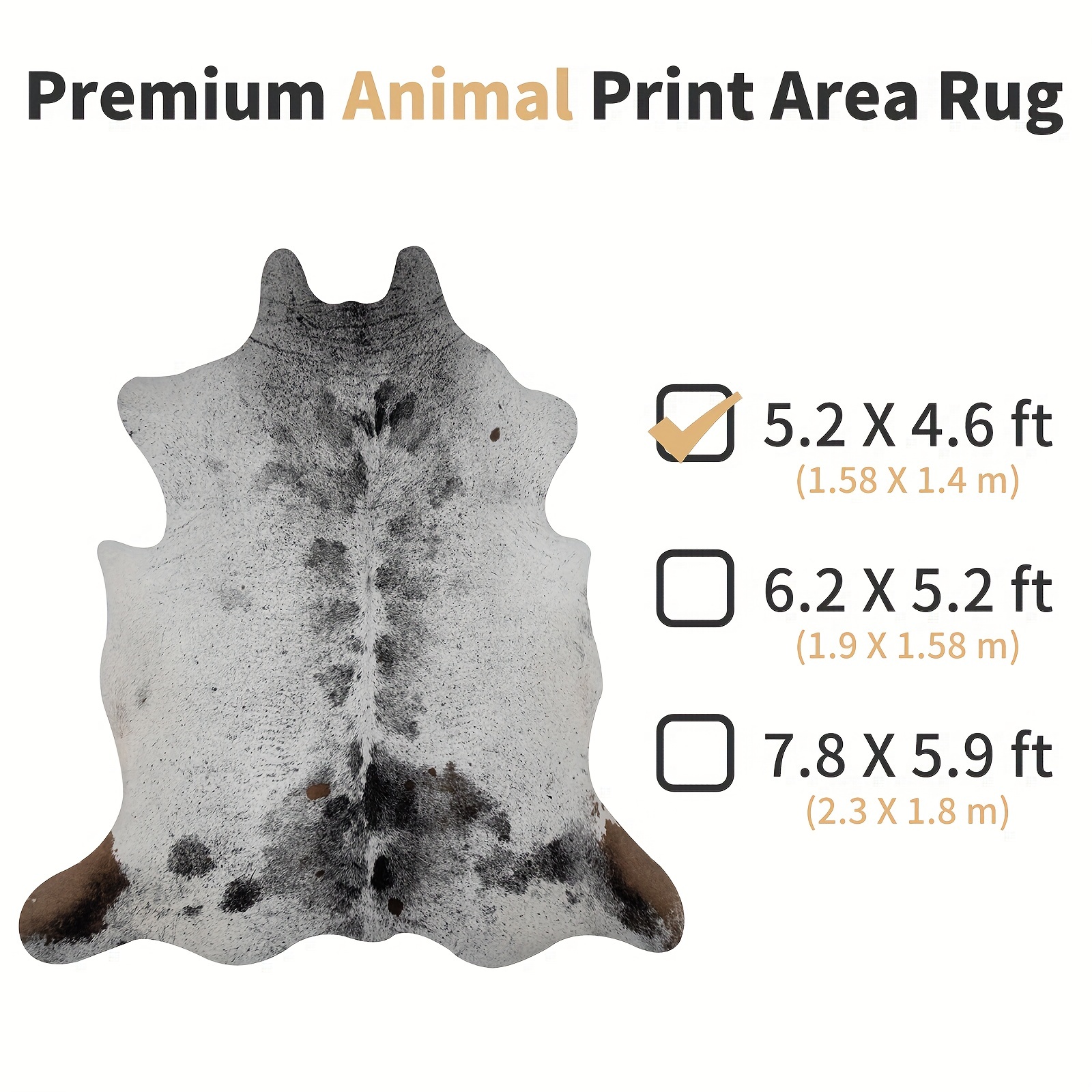 Premium Faux Cowhide Area Rug Durable And Large Size - Temu