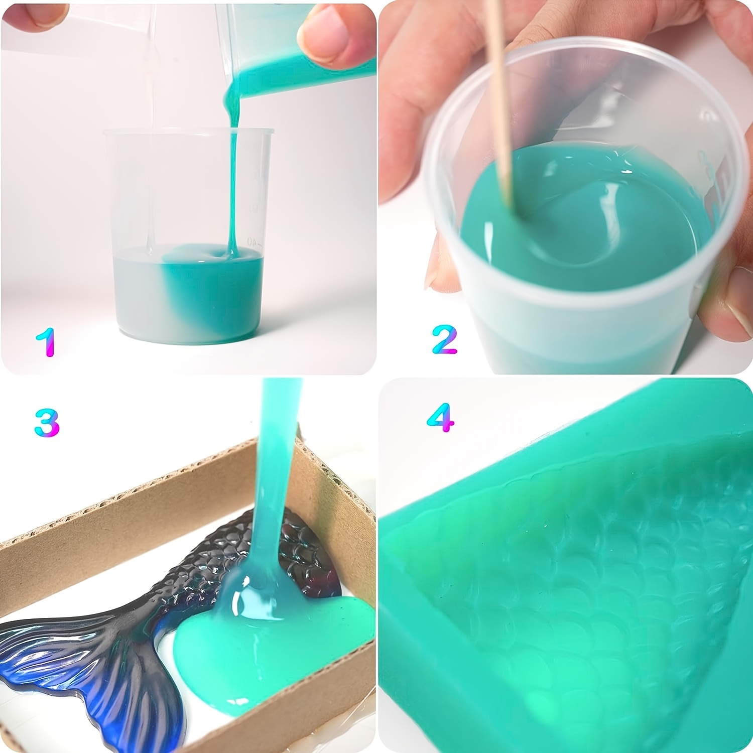 Food Grade Liquid Silicone Rubber Kit 16.9oz For DIY Molds Making Blue Soft  25A Silicone Mold 2 Part Mixing Ratio 1:1