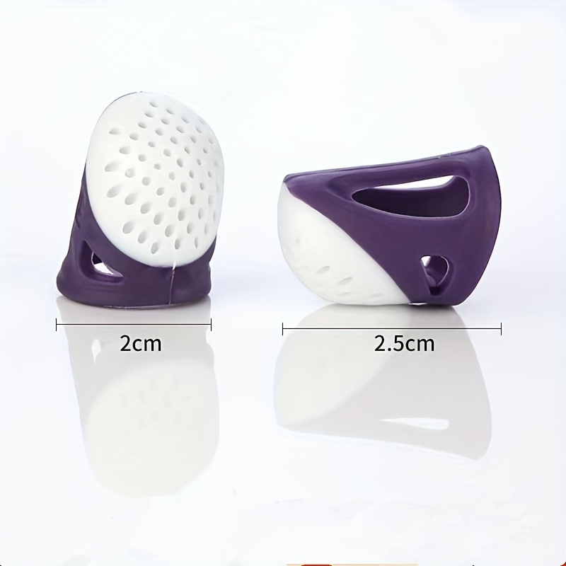 Dedal de silicona, protector elástico morado para las puntas de los dedos,  suave y cómodo para coser