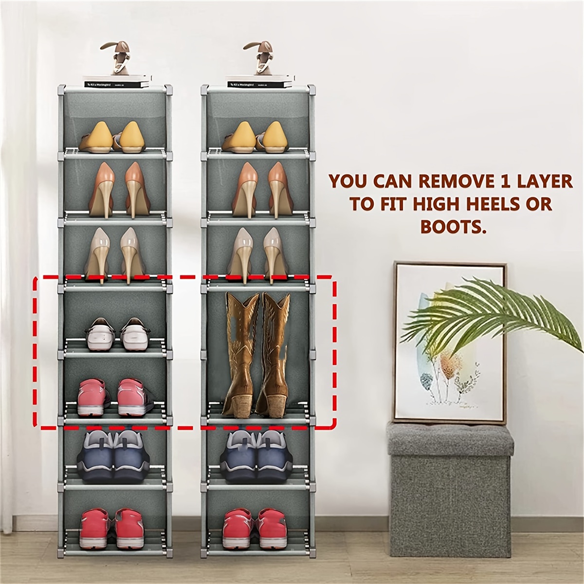 1pc Multi-layer Dustproof Shoe Rack, Simple Assembled Shoe Rack, 3-Row Shoe  Shelf, Waterproof Storage Shoe Shelf, Free Standing Shoe Cabinet, For Entr