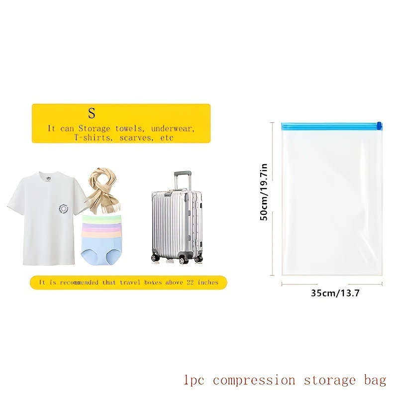 3/6pcs Travel Compression Bag, Hand Compression Bag, Portable Clothes  Compression Storage Bag, Vacuum Clothes Storage Bag, Travel Vacuum Reusable  Clot
