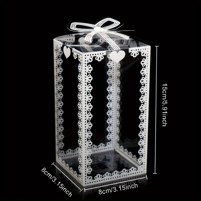 TEMU [small Business Pvc Gift Box] 5pcs, Pvc Packaging Box Transparent Printed Gift Packaging Box, Packaging Box, Wedding Decorations, Wedding, Gift