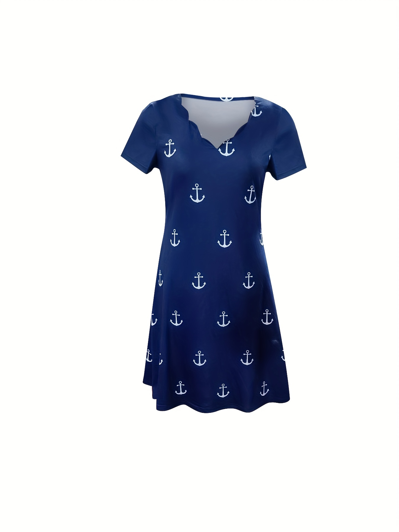 Navy blue dress 2025 with white trim