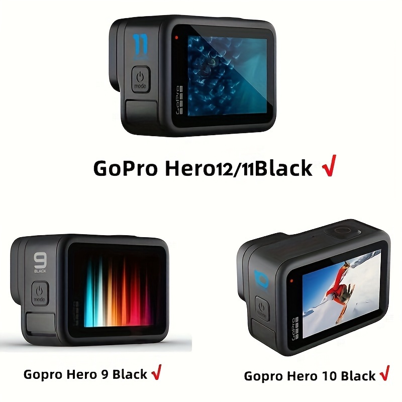 REDTRON Screen Protector for GoPro Hero 12/11/10/9 Black(8 PCS), Ultra  Clear Tempered Glass Back Screen Protector & Tempered Glass Lens Protector  