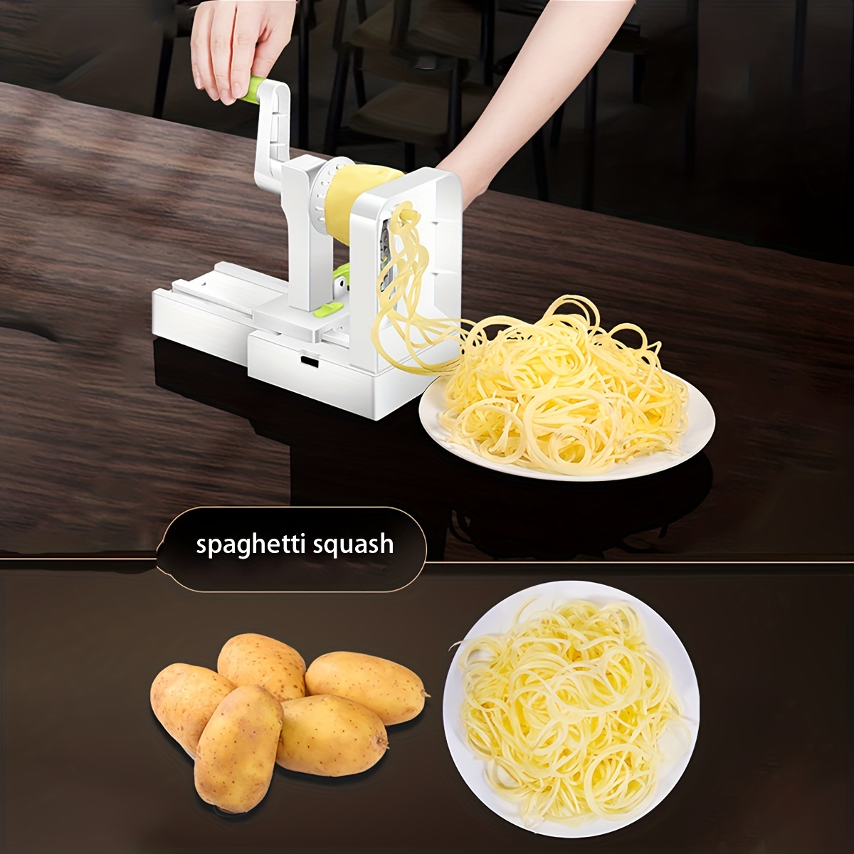 1 Set, 3in1, Vegetable Spiralizer, Manual Zucchini Noodle Maker, Veggie  Spiral Cutter, Zoodles Spiralizer For Potato, Multifunctional Vegetable