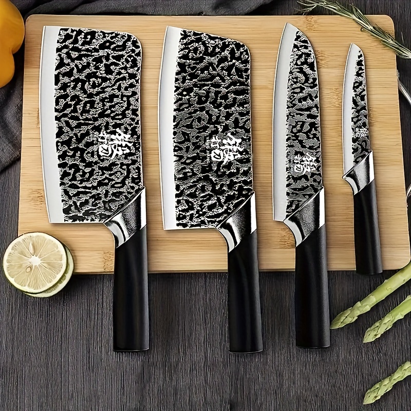 Kitchen Knife Set With Holder Household Bone Chopping Knife - Temu