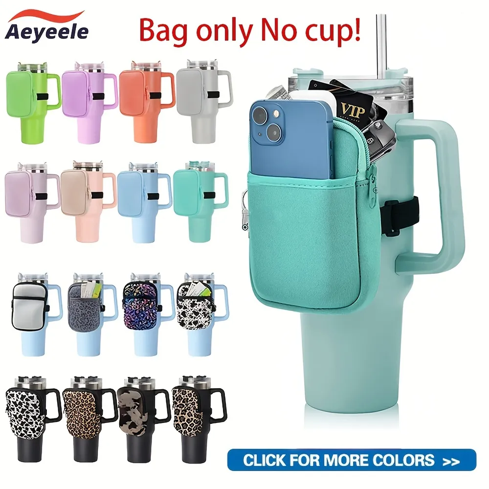 Aeyeele Water Bottle Portable Key Phone Bag, Leisure Arm Wrist Mini Bag,  Ice Water Cup Gym Small Zipper Storage Bag Organizer Accessories For  Running Outdoor Sports - Temu