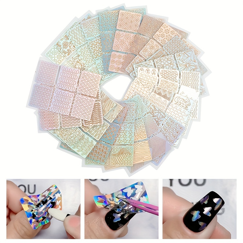 Airbrush Nail Art Stickers, 3d Self-adhesive Butterfly Heart