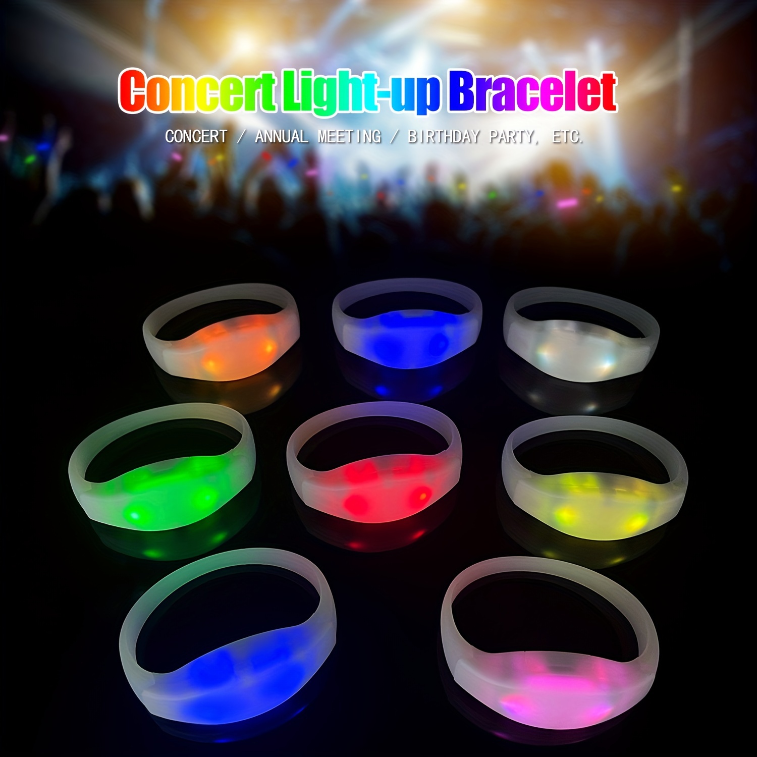 Led Glow Colorful Bracelet Concert Bounce Bar Led Glow Wrist - Temu