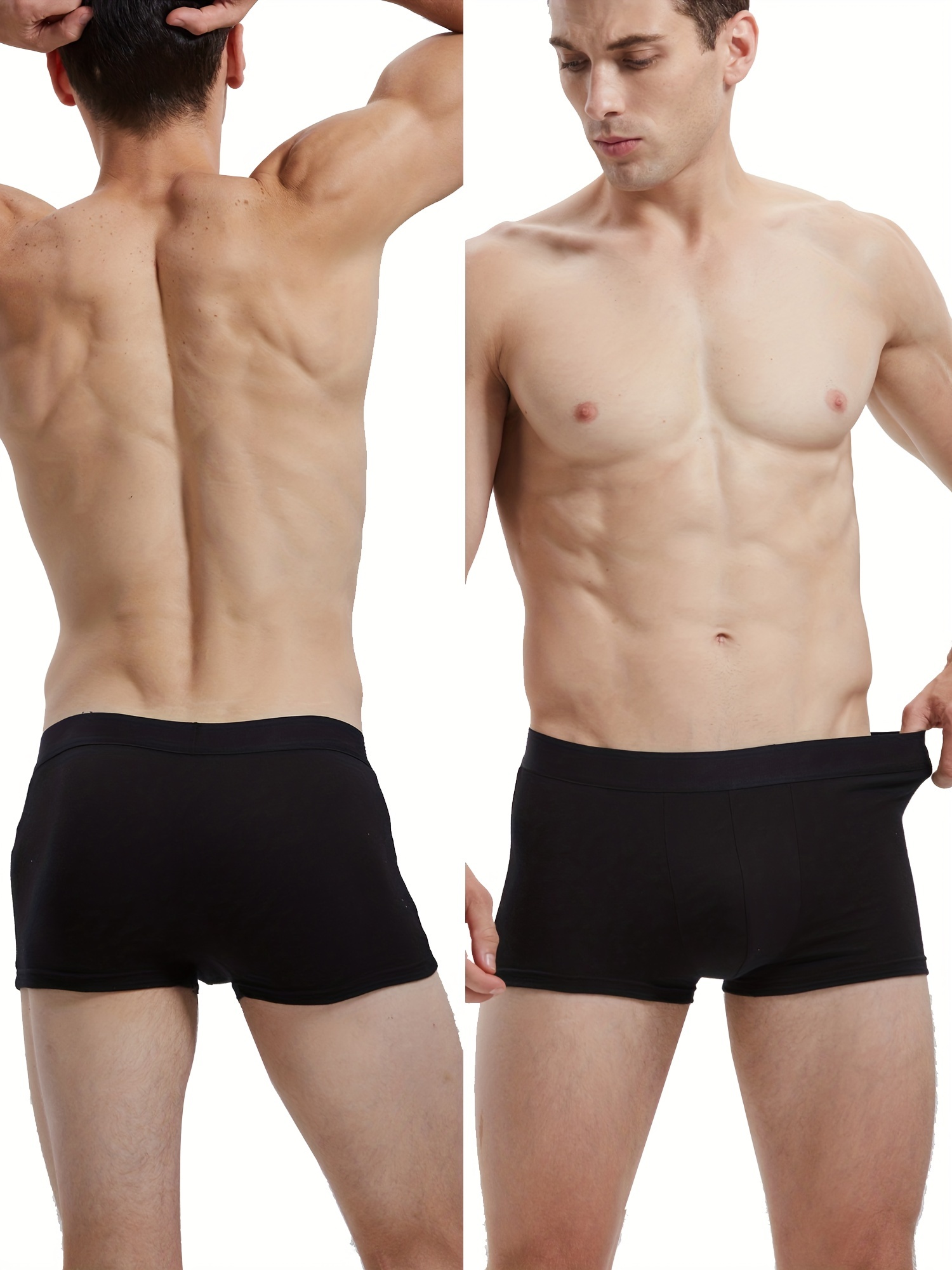 Men Underwear Boxer Briefs Sexy Underpants Soft Solid Color Regular Shorts  (XL, Black) : : Clothing, Shoes & Accessories