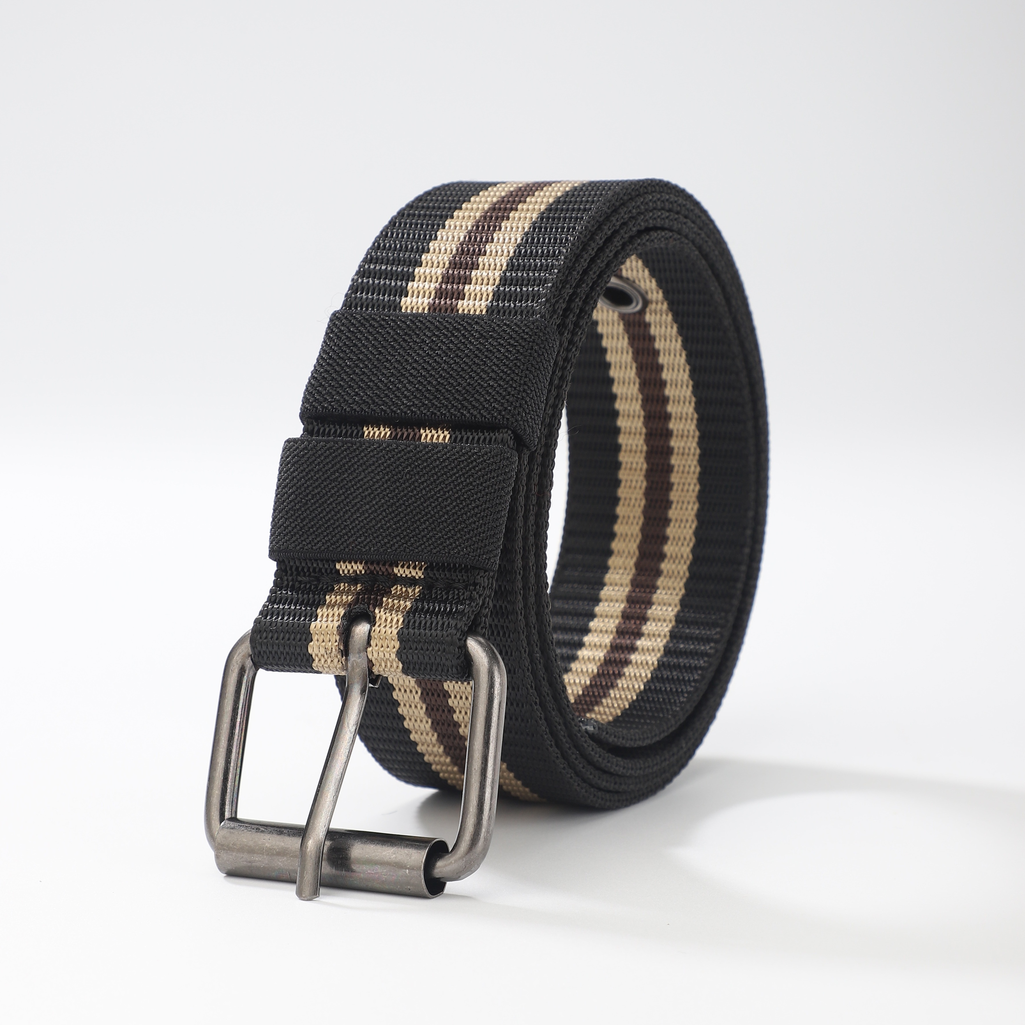 Men's Canvas Belt, Double Pins Buckle Belt Canvas Waistband Outdoor Casual  Jeans Belt - Temu