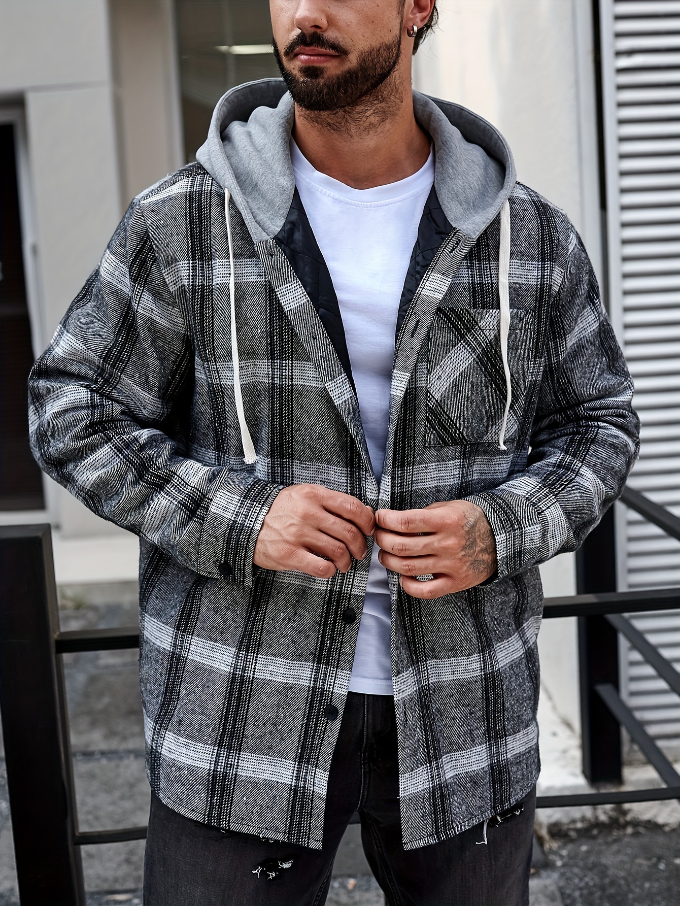 Oversized hooded online flannel