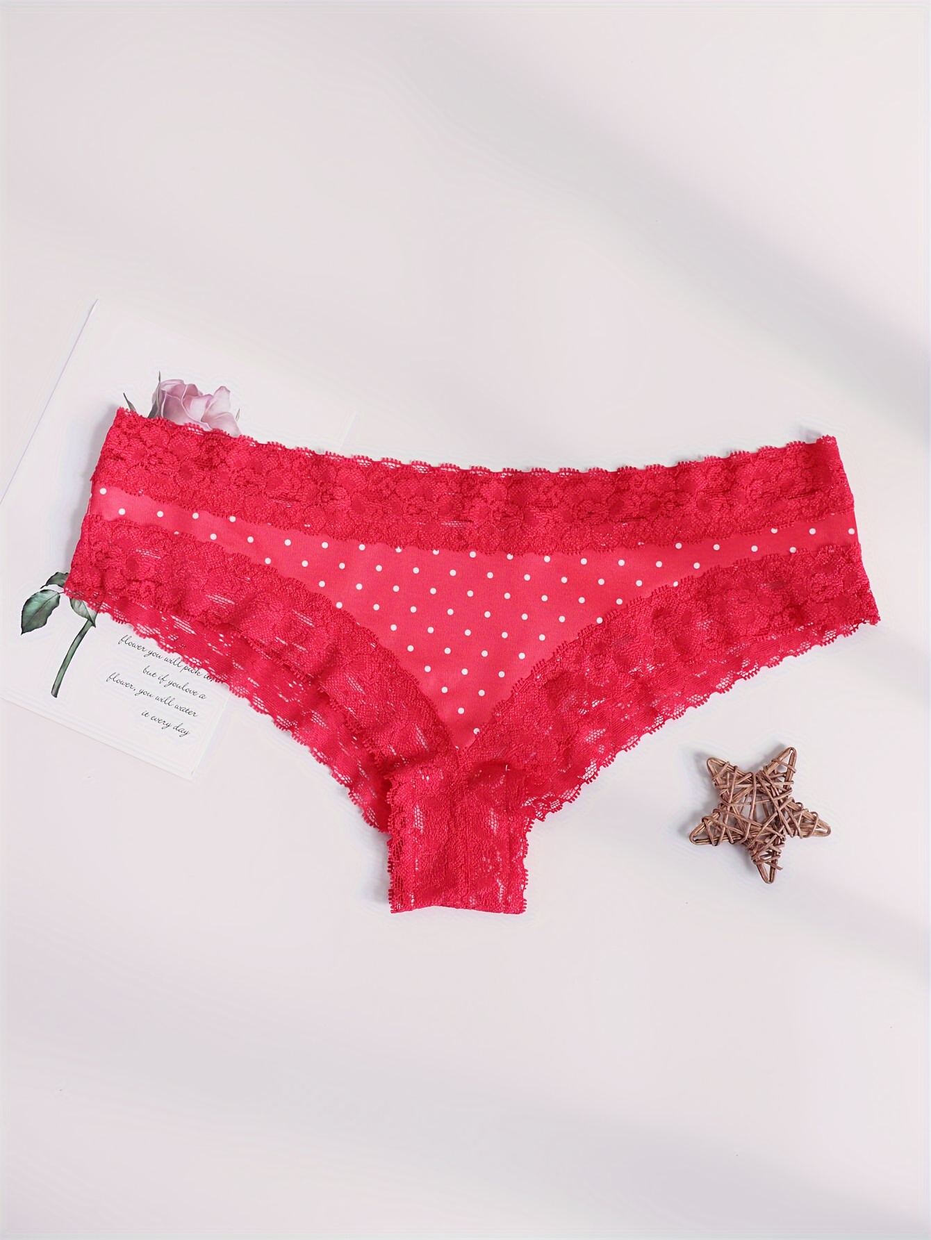 Generic Cute Girl Sexy Pink Printed Low Waist Funny Panties Couple