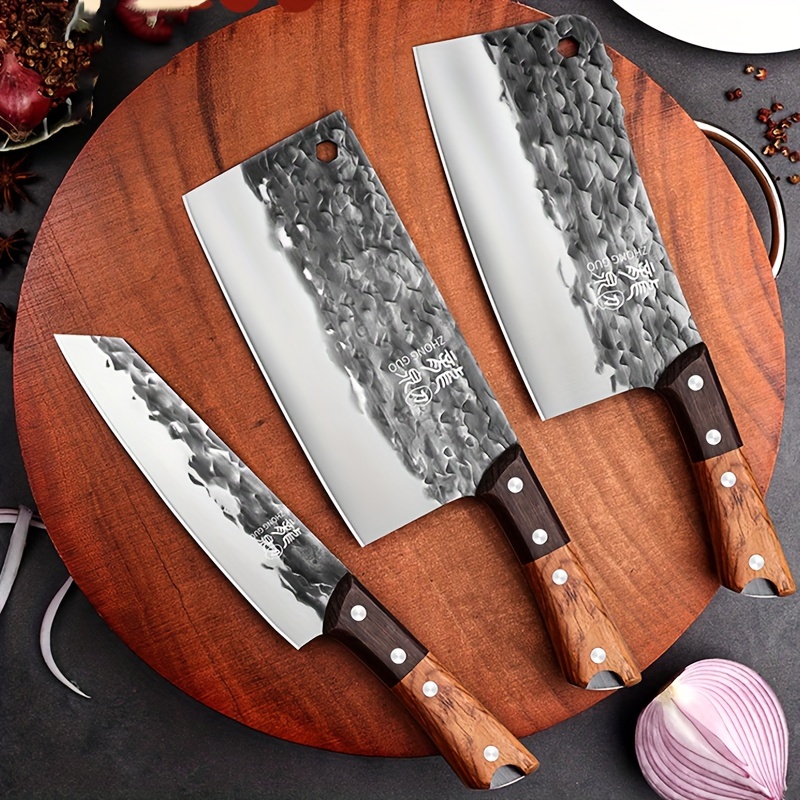 Kitchen Knife Set With Holder Household Bone Chopping Knife - Temu