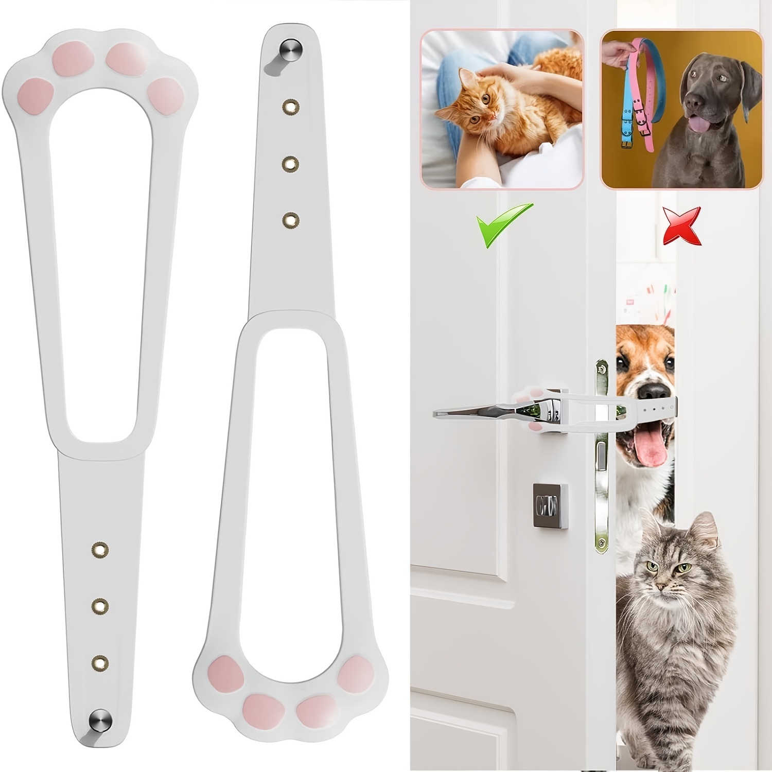 2 Stück Katzentürhalter-Verriegelung – Verstellbare Katzentür-Alternative,  Um Hunde Von Katzentoiletten Und Futter Fernzuhalten, Flexibler Riegel Für