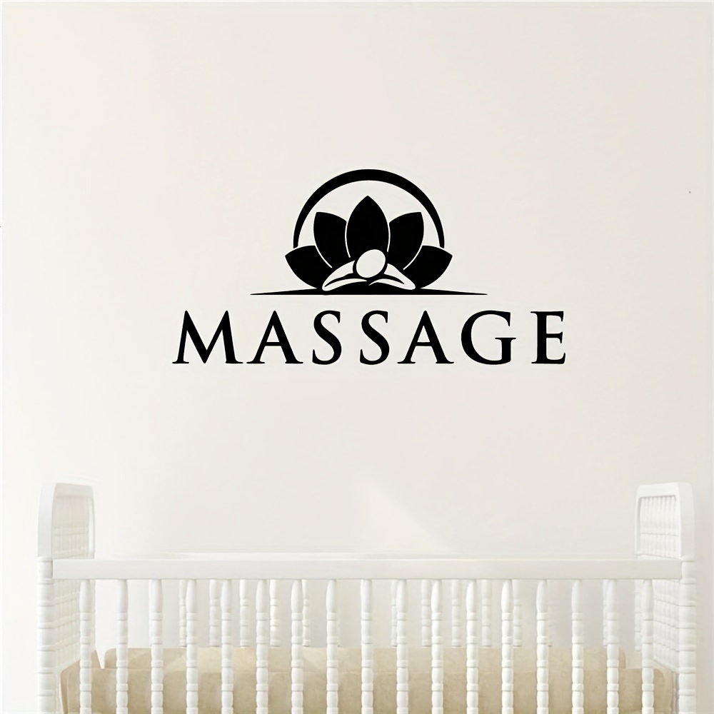 Image of Massage For Yoga Vinyl Wall Sticker Spa For Yoga Room Decor Art Decal Spa Room Stickers On The Wall