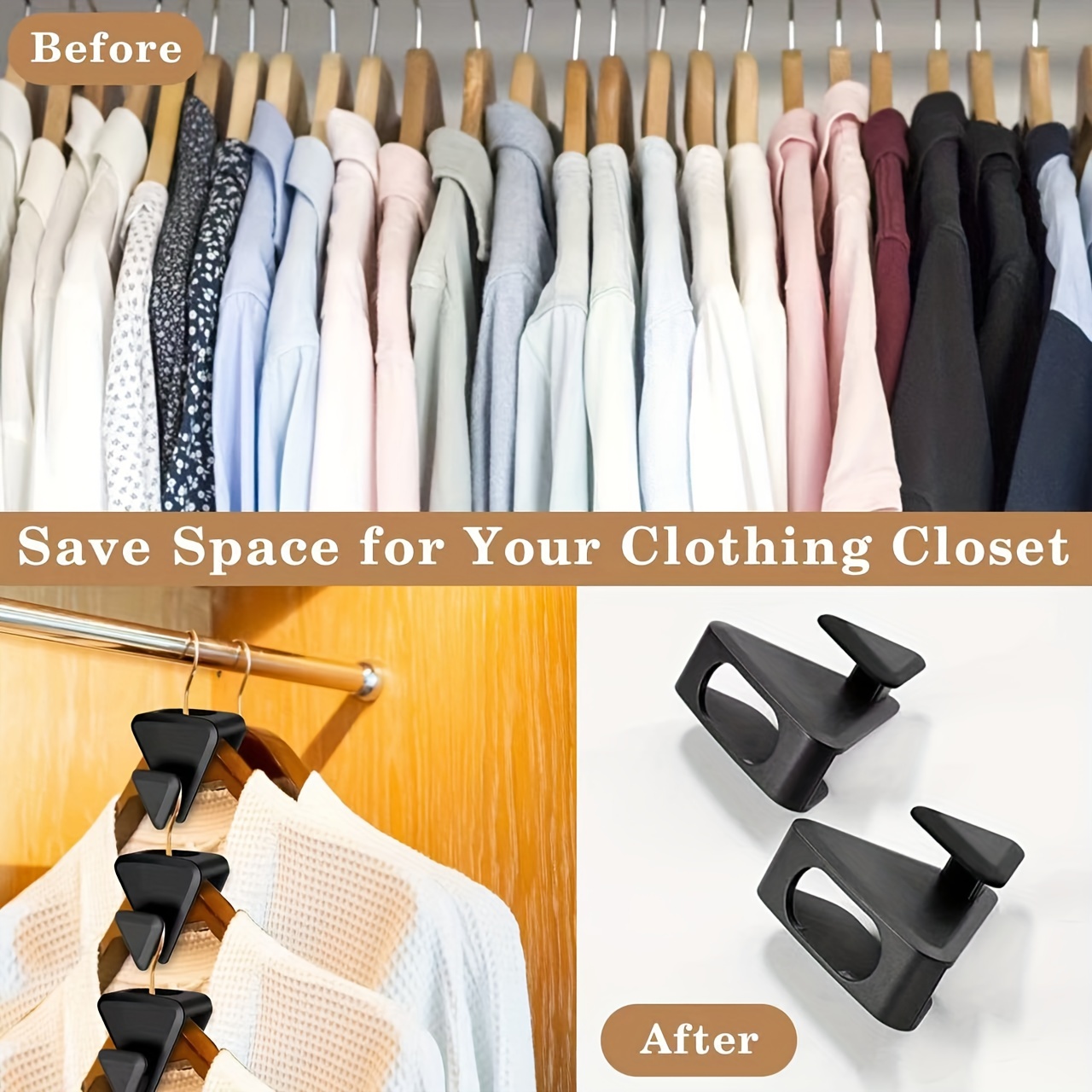 Clothes Hanger Connector Hooks, Space Triangles Hanger Hooks, Space Saving  Closet Organizers And Hanger Black - Temu