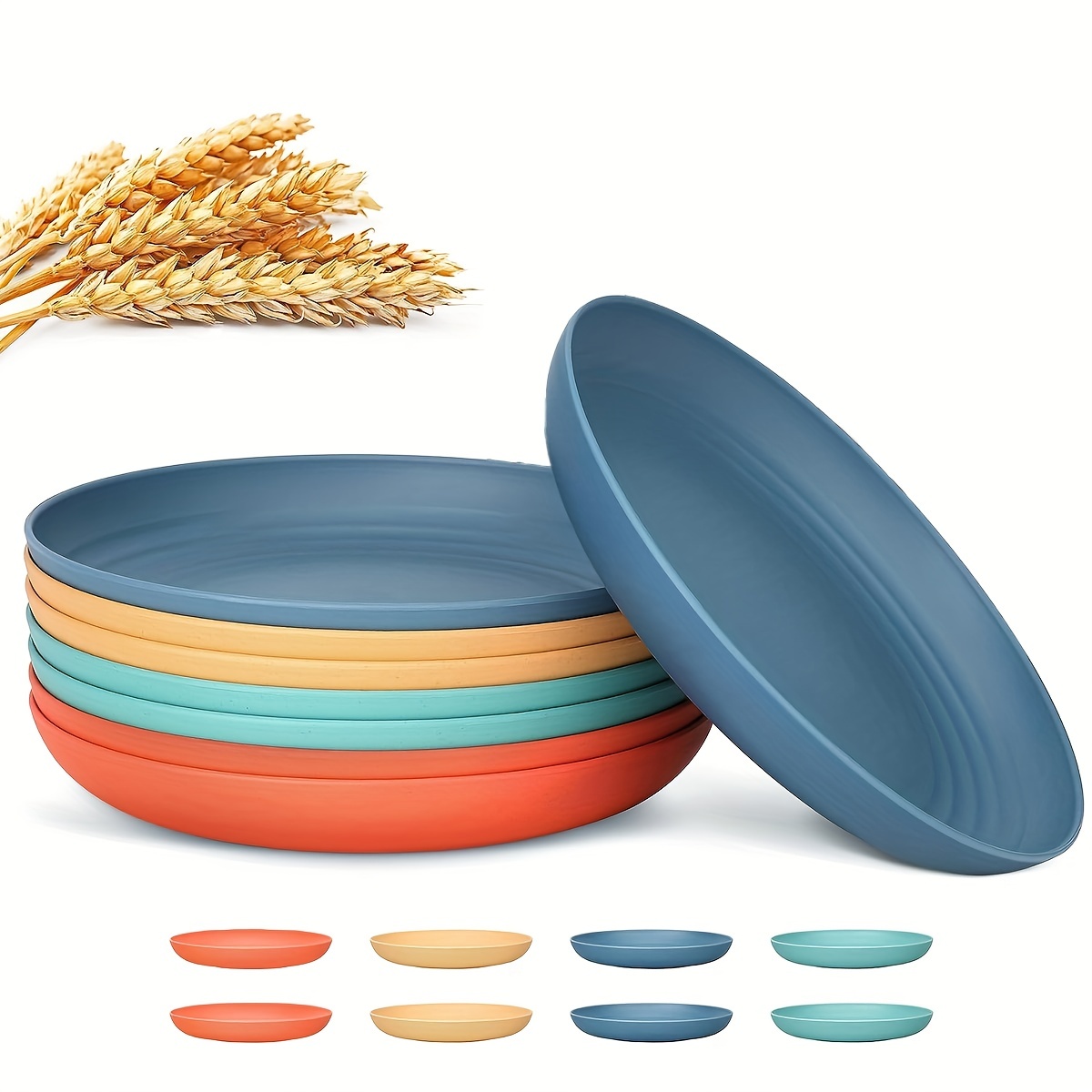 Wheat Straw Plates deep Dinner Plates unbreakable Dinner - Temu