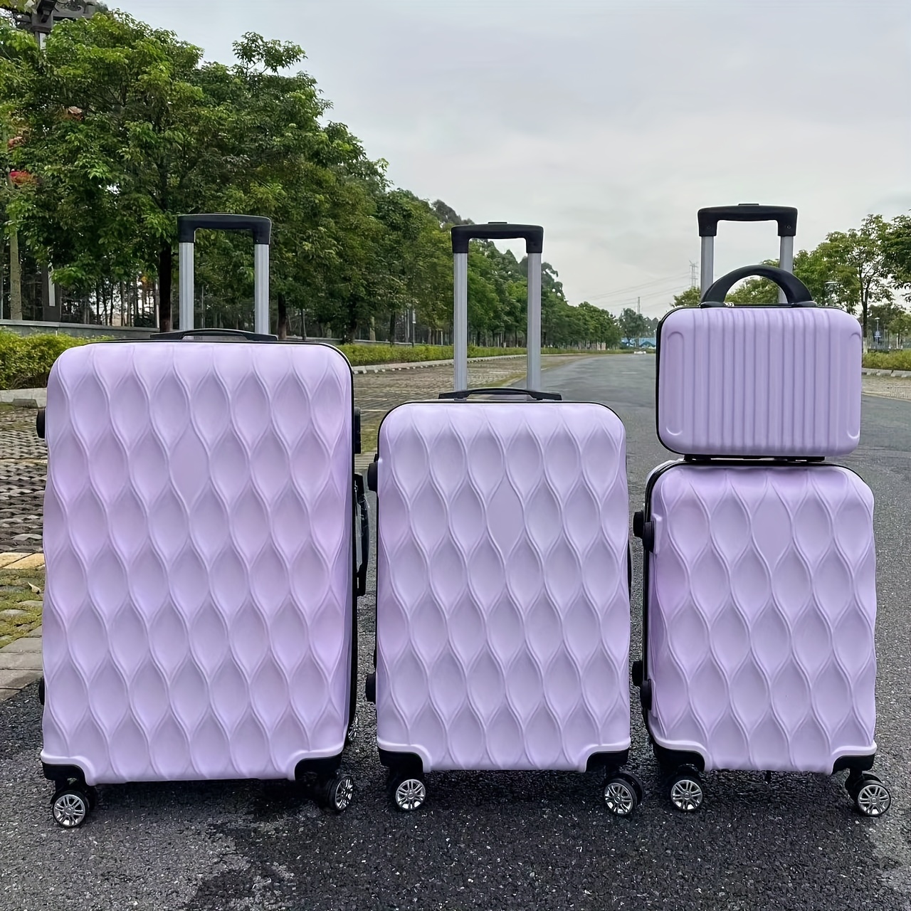 MKF Collection Juego de maletas de 4 piezas, maleta ligera de 4 ruedas para  viajes, hilandero de viaje a la moda, Tulum oro rosa