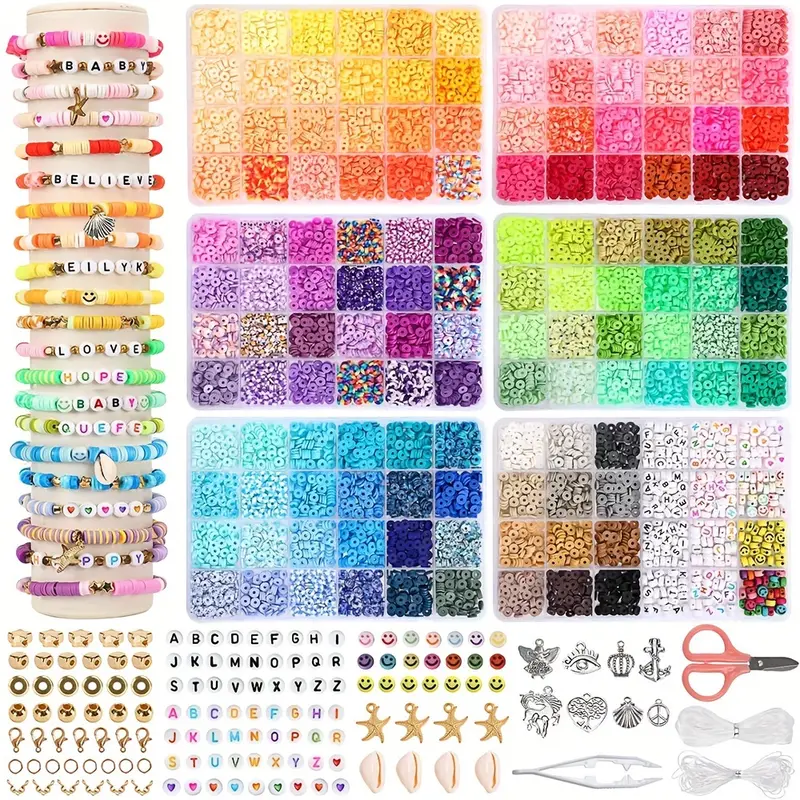 132 Colors Flat Circular Polymer Clay Beads Set With - Temu
