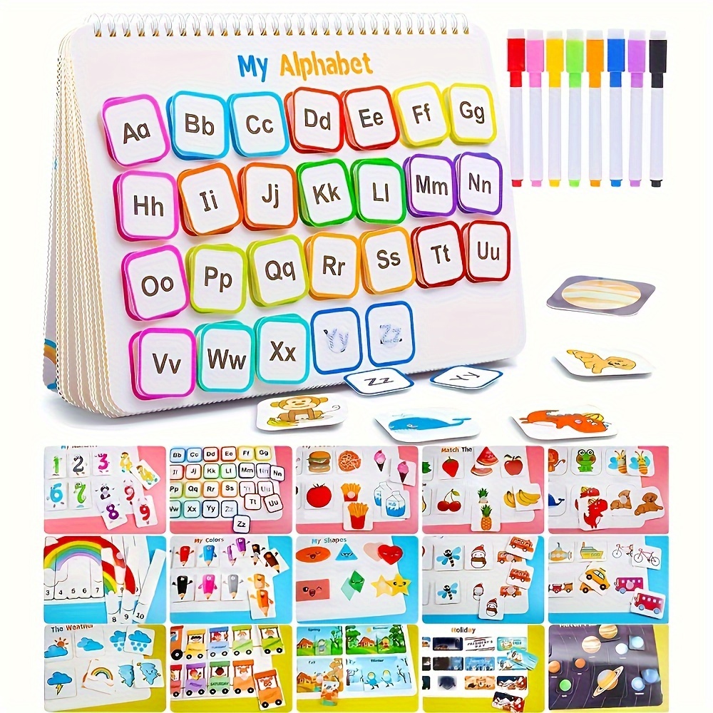 Libro ocupado Montessori para niños de 2, 3 y 4 años, pegatinas sensoriales  de aprendizaje, libro de actividades para niños pequeños, juguetes  Montessori para bebés