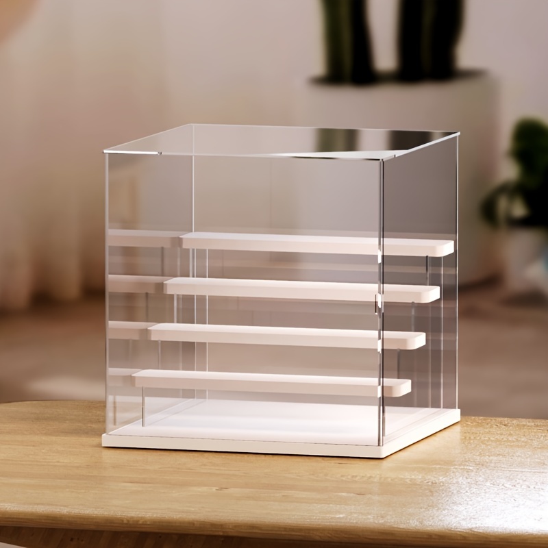 1pc Transparent Dustproof Display Cabinet, Easy To Open Without Assembly,  Made Of Acrylic Material, Suitable For Storing Small Items, Hand Made Models