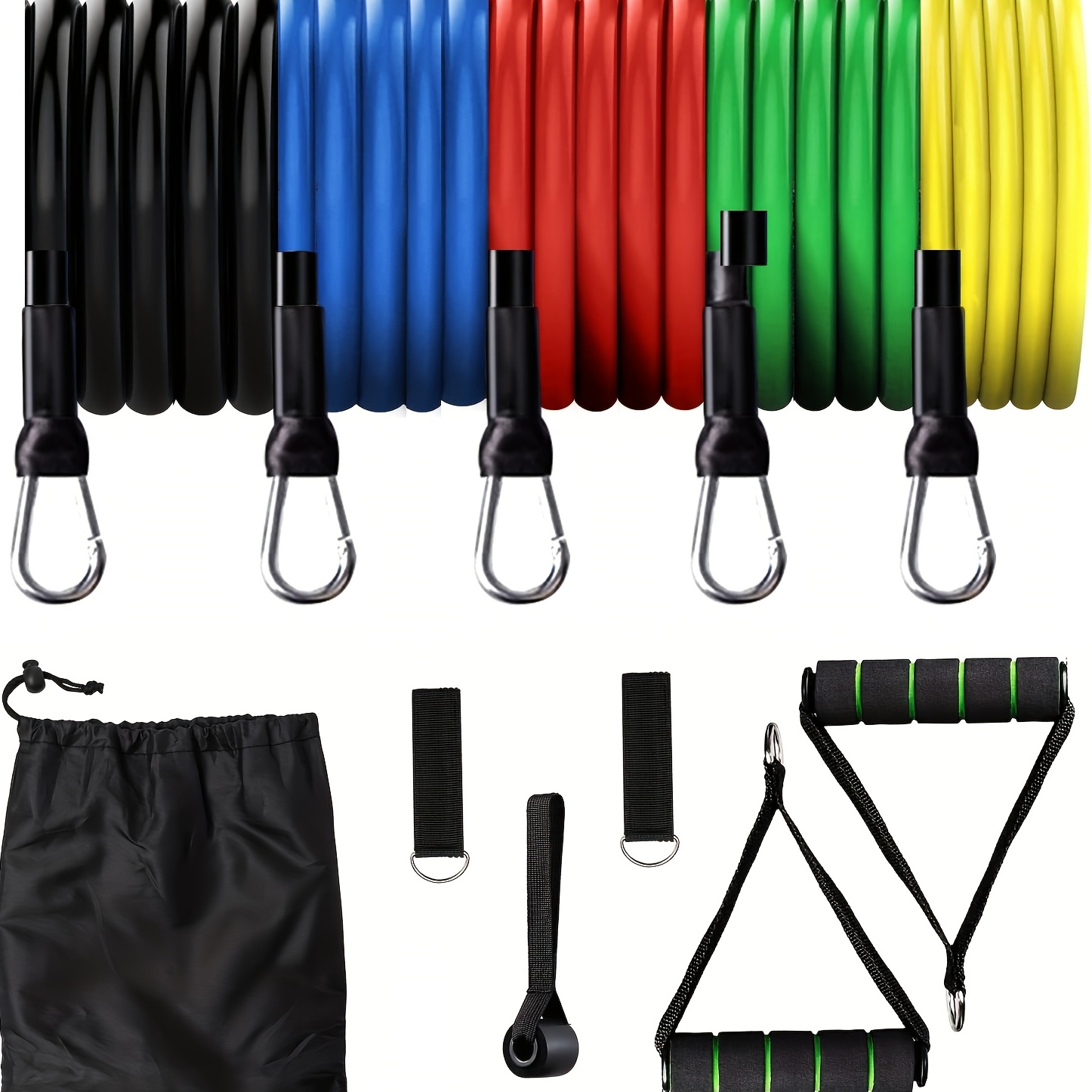 Resistance Bands Set with Door Anchor, Handles, Ankle Straps, and Carry Bag  - Perfect for Strength Training, Physical Therapy, and Home Workouts for M