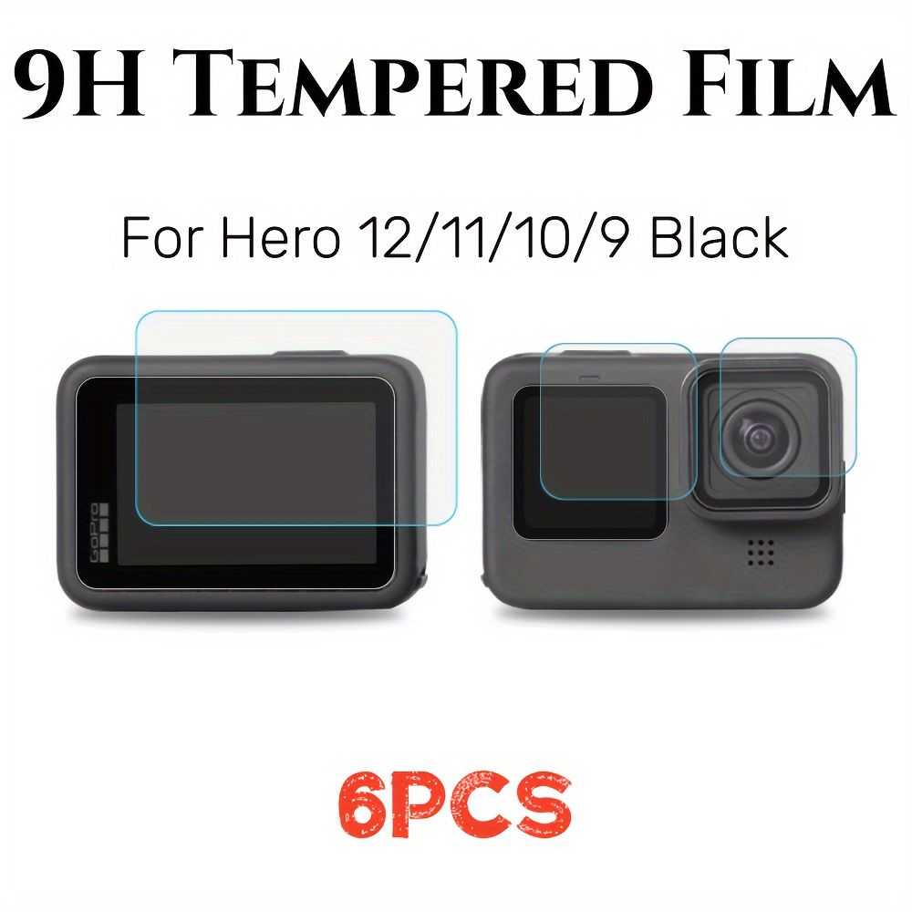 Vamson for Gopro Hero 12 11 10 9 Black Tempered Glass Screen Protector Lens  Protective Film for Go pro 10 Camera Accessories