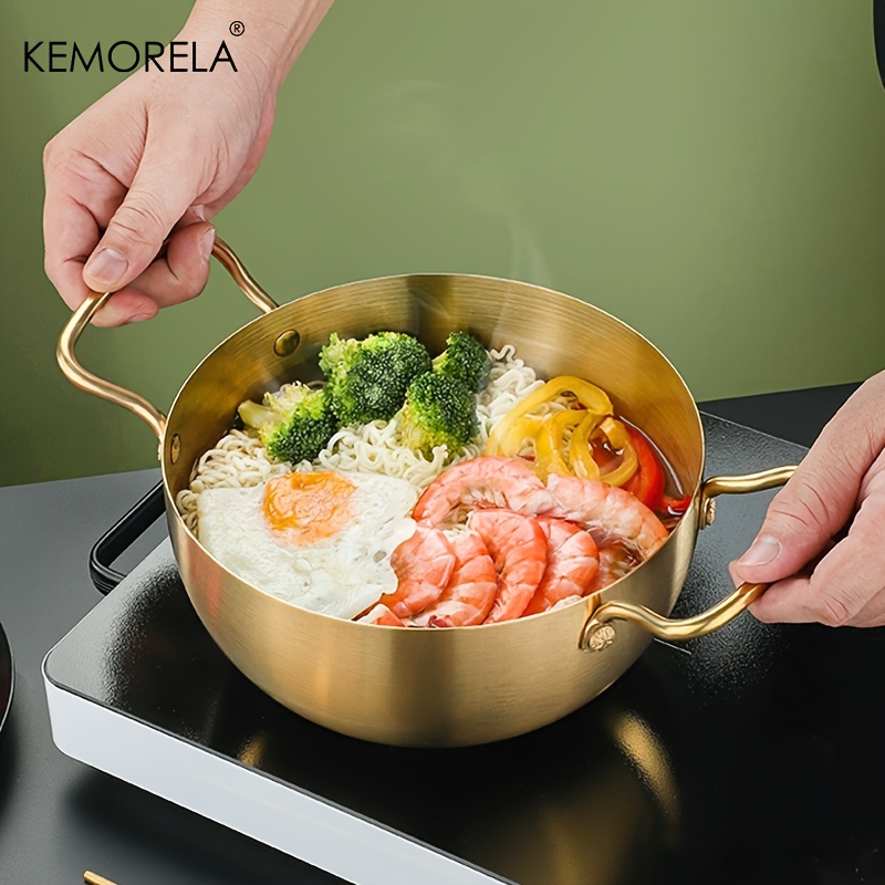 Korean Stainless Steel Double Ear Cooking Pots Soup Cooker Seafood