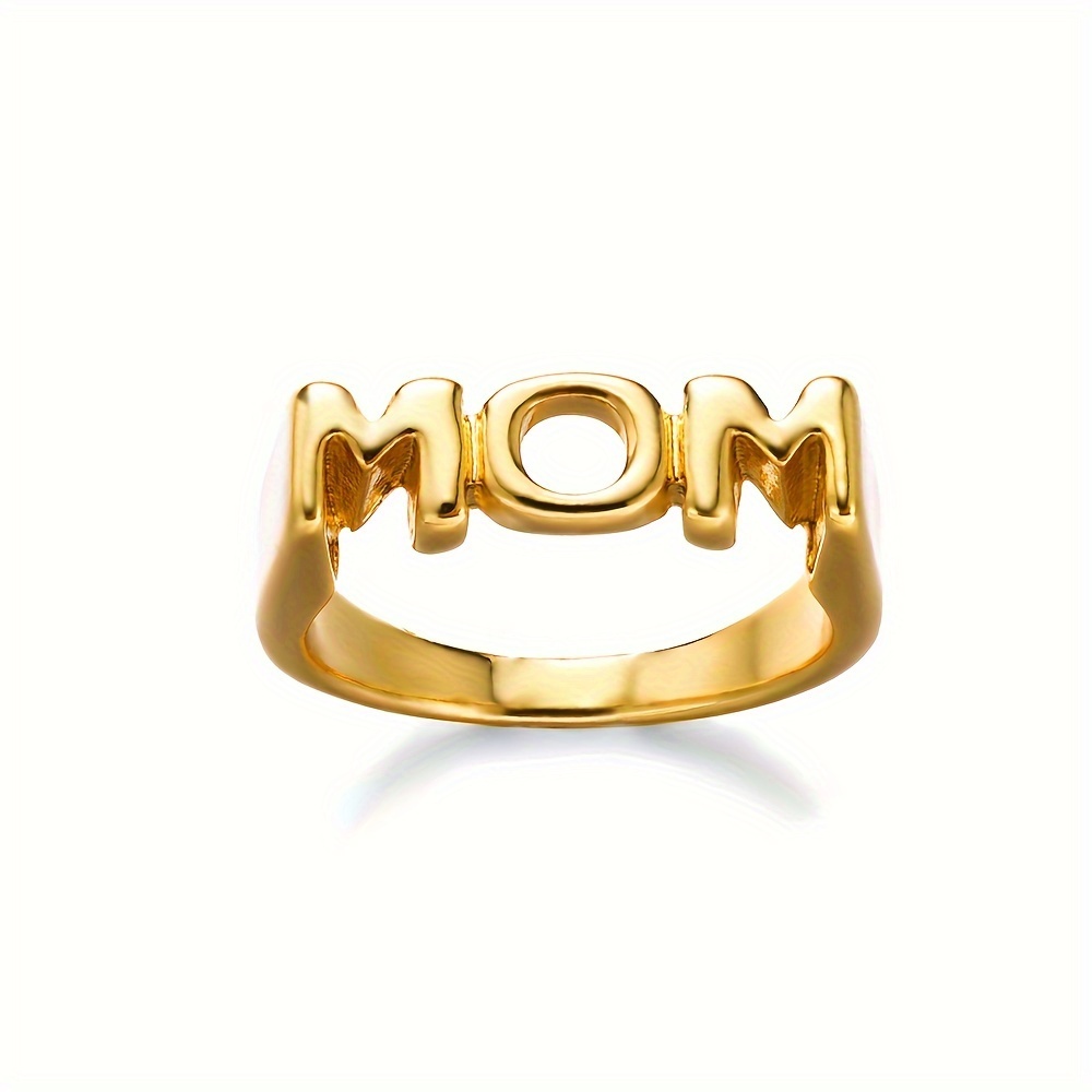 1pc Vintage Mom Ring Trendy Mom & Daughter/ Son Ring Golden Or Silvery Make  Your Call Suitable For Men And Women