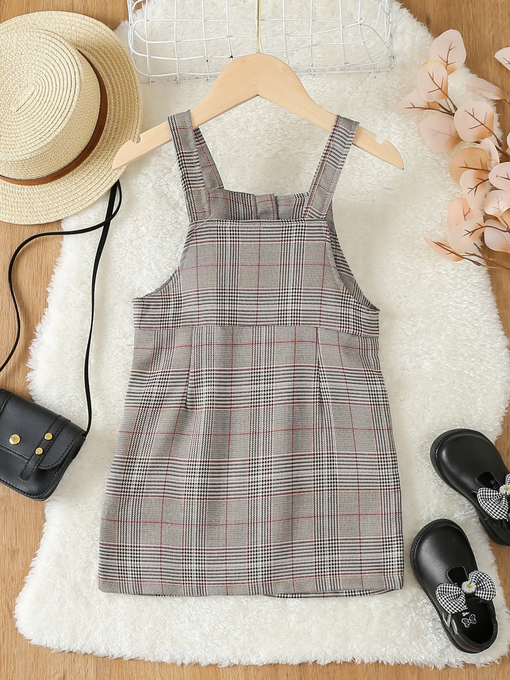 Overall Suspender Skirts Casual Solid Pleated High Waist - Temu