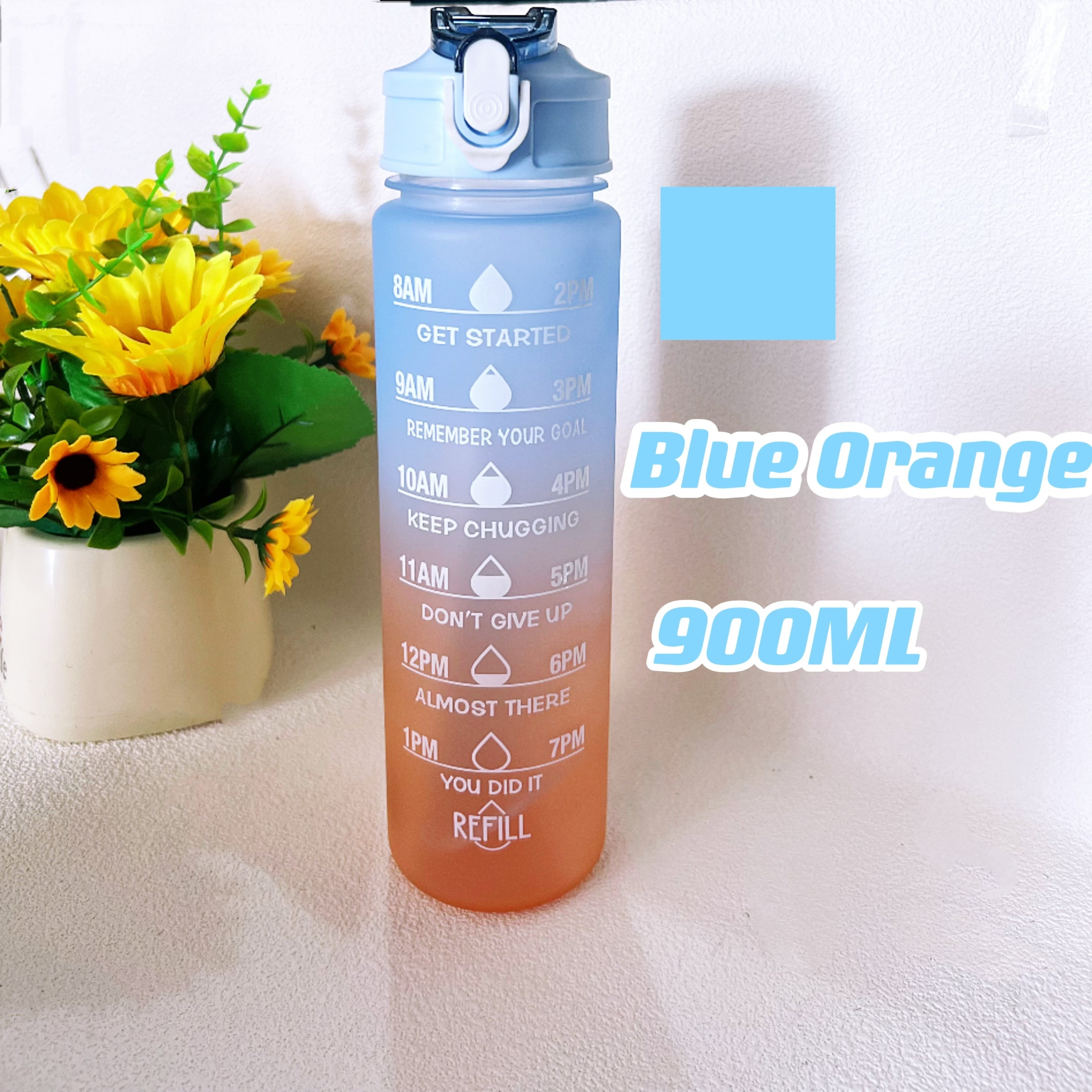 Gradient Color Leakproof Scale Sports Water Bottle Portable - Temu