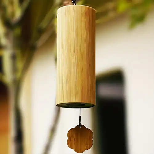 Carillon à vent en bambou - Jeu sonore extérieur - Carillon suspendu pour  balcon et